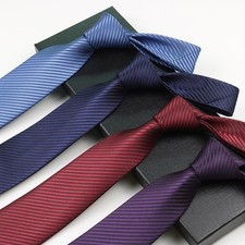 Polyester Solid Color Necktie 8cm for Men Business Office Formal Attire