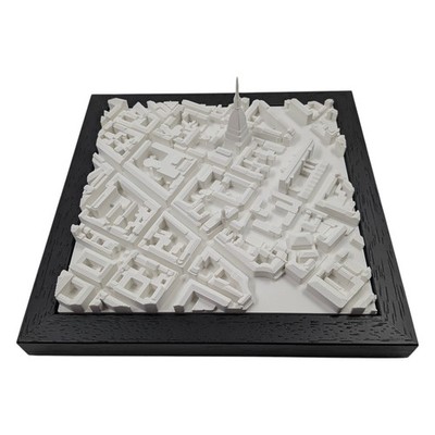 Cityframes Turin 3D Architectural Model Black Wood Frame Designed In Germany