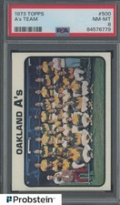 1973 Topps #500 Oakland A's Team PSA 8 NM-MT
