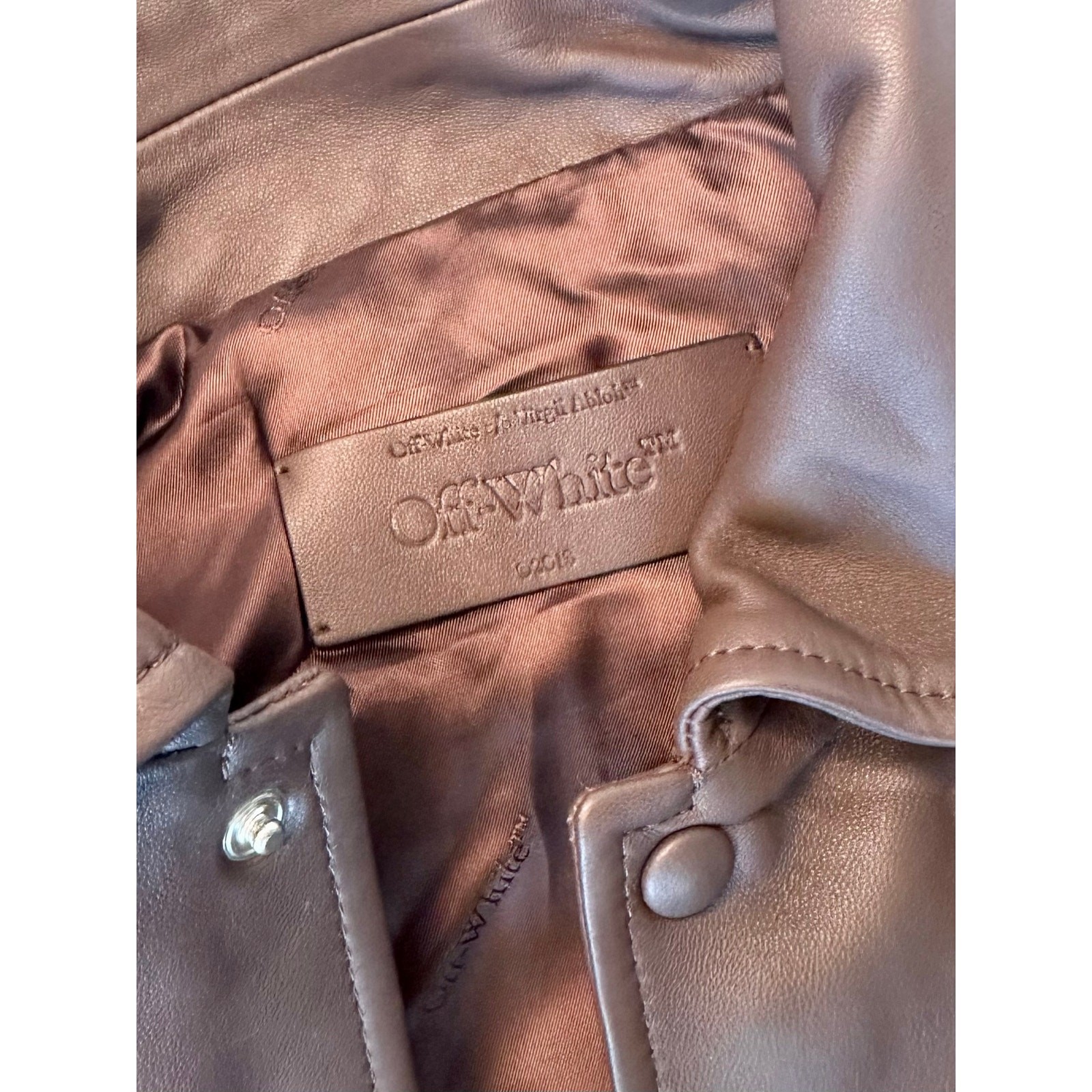Off-White Virgil Abloh Trap House Crop Leather Varsity IT 40 image 2