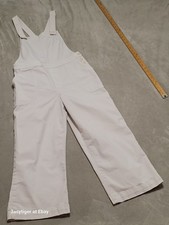 Patagonia Stand UP Pocket Wide Leg Cropped Canvas Overalls Dyno WHITE Womens 10