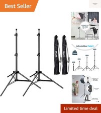 7 Ft Light Stand for Photography, Portable Photo Video Tripod Stand, 2 Pack L...