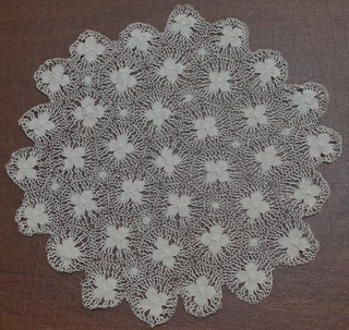 Vintage Bright White Handmade Tenerife Needlelace Doily 12" in Diameter