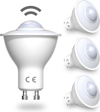 4pcs LED Smart Motion Sensor Light Bulbs GU10 PIR Detection Spotlight 5W Warm Wh