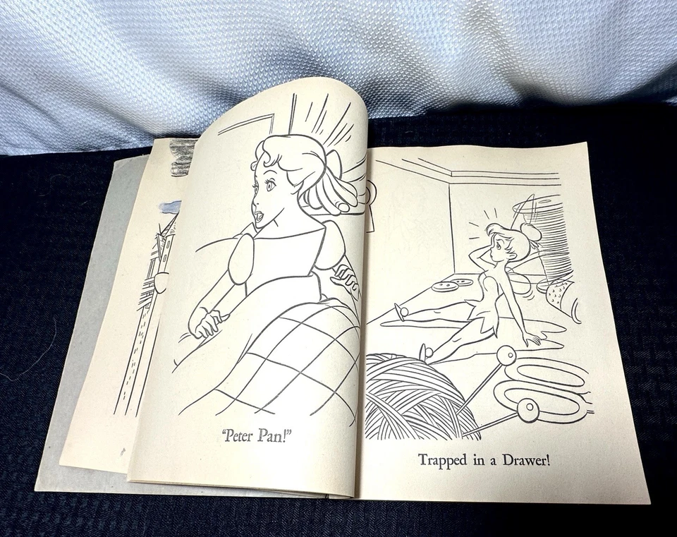 Libro para colorear vintage de Walt Disney’s Peter Pan 1952 Foto 4 de 4
