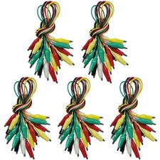 50PCS Crocodile Alligator Clips Electrical, 5 Colors Test Leads  Probes by D...