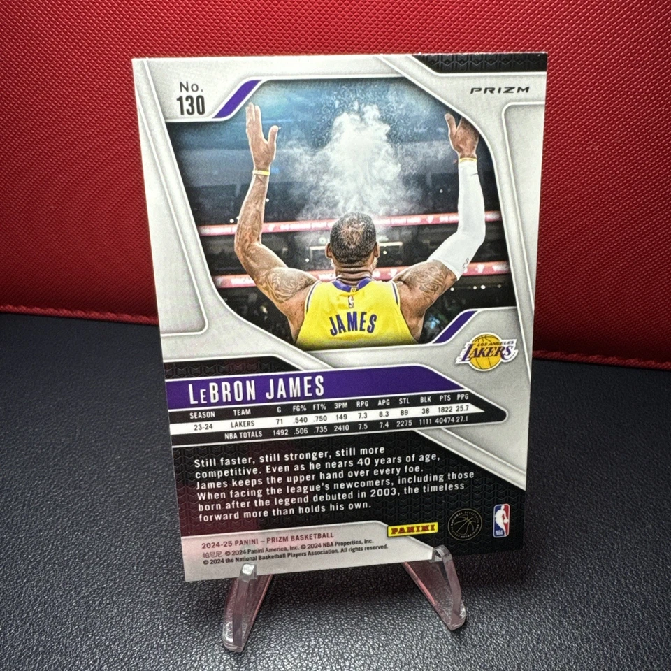 2024-25 Panini Prizm LEBRON JAMES Green Cracked Ice SP Los Angeles Lakers #130 - Image 2 of 2