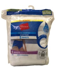 Hanes Ladies 12/5XL Briefs Set of 5 White 100 Cotton