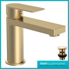 Falls Brushed Brass Mono Basin Mixer Tap With Waste Modern Bathroom Sink Tap
