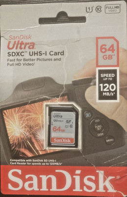 SanDisk 64GB SDXC Memory Card Class 10 Ultra SDSDUN4-064G Damage PKG