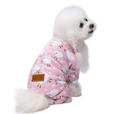 Pink Puppy Christmas Dog Clothes Pajamas for Small Medium Dogs S, sheep