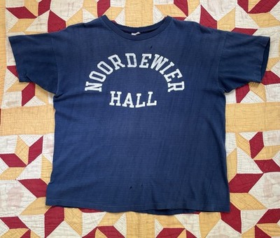 Vintage 60s Champion Products T Shirt Noordwier Hall Collegiate Large AS IS