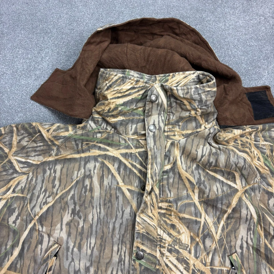 RealTree Jacket Adult 2XL XXL Brown Workwear Canvas Camo Hunting Hood Lined Men* - Image 3 of 4