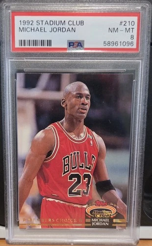 1992 Stadium Club Michael Jordan #210 PSA 8 NM-MT Near Mint Basketball Card!