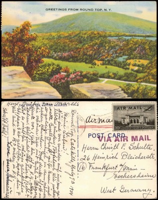 .USA United States of America GREETINGS FROM ROUND TOP. N. Y. USA AMERIKA 1954