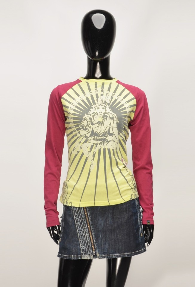 Vintage Salewa Y2K Graphic Print Indie Grunge Raglan Tee Size XS