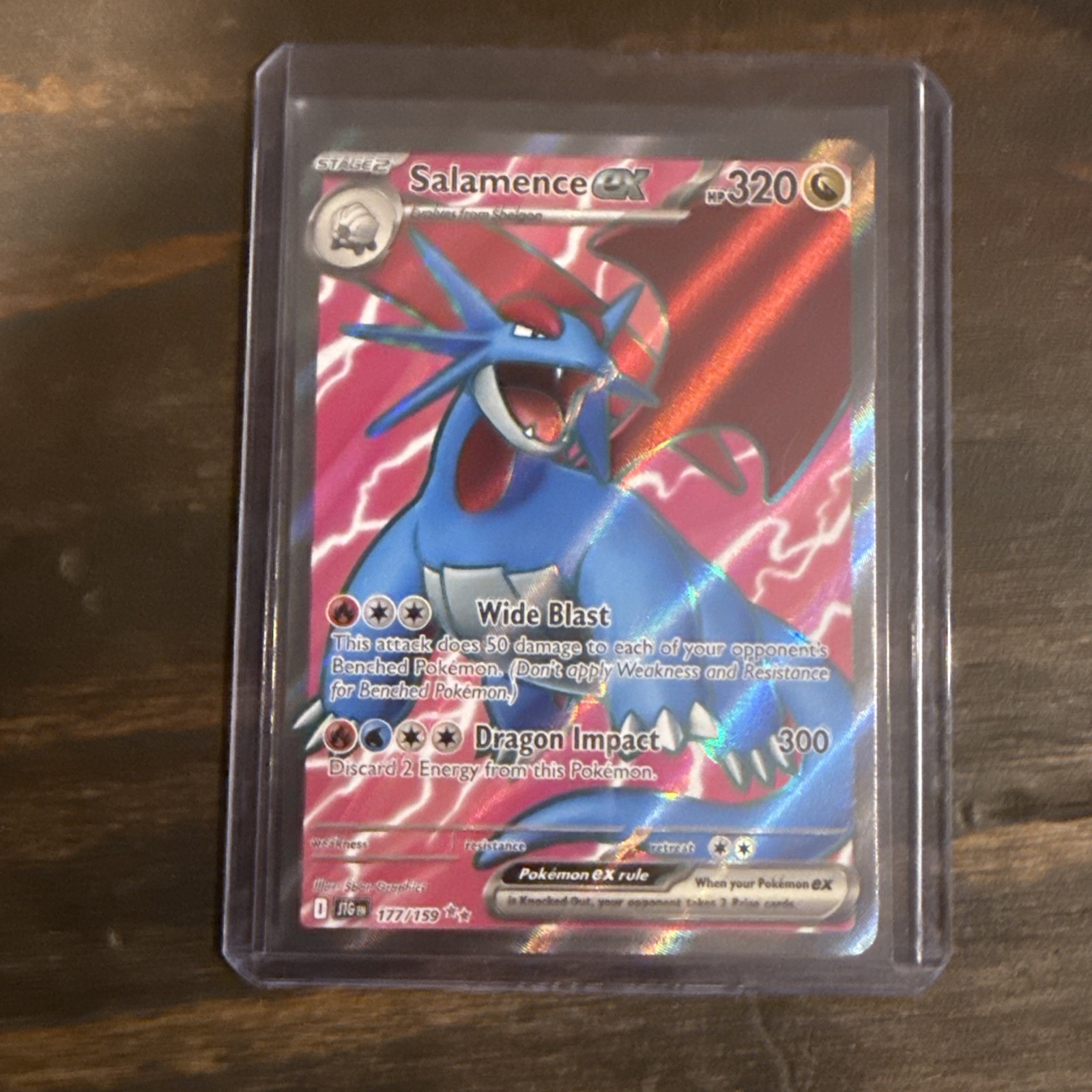 Salamence EX 177/159 Full Art Pokemon Card Double Rare Journey Together