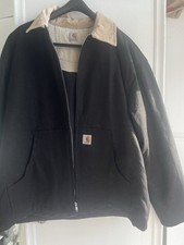 Carhartt Detroit Jacke Schwarz mit Cordkragen – Größe L – neuwertig