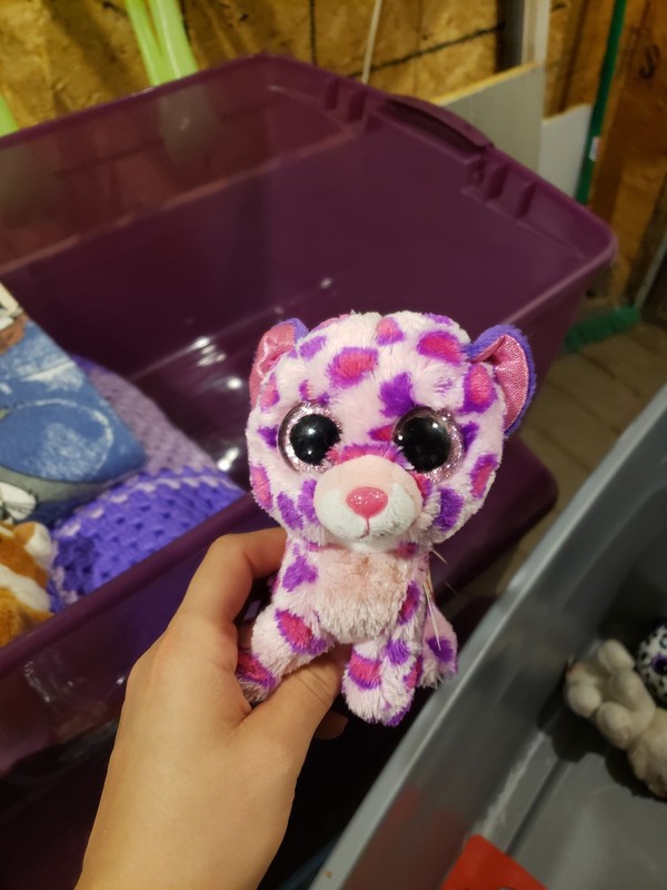 Ty Beanie Boo - Glamour Pink Leopard Stuffed Animal - Glitter Eyes - 6 inch