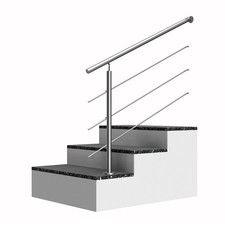 Edelstahl Treppengeländer Eingang Haustür 1x Pfosten Seitenmontage 500-1200 mm