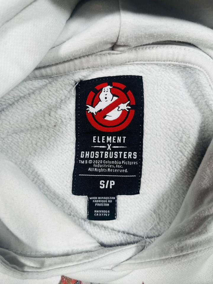 Element Ghostbusters Sudadera con Capucha Para Hombre Pequeña Blanca Stay Puft Malvavisco Llama Gráfico Foto 3 de 4