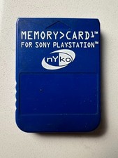Nyko Memory Card Blue for Sony PlayStation PS1 15 Blocks Vintage
