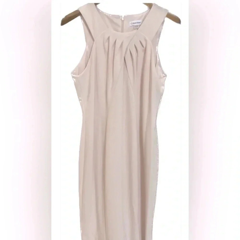 Calvin Klein Special Occasion Pink Sleeveless Sheath Halter Dress Size 12 NWT