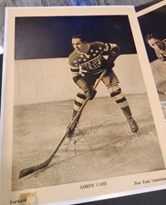 1938 NY Americans Hockey Insert Signed By Lorne Carr Auto