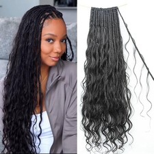 Goddess Knotless Braids Crochet Human Hair 18 Inch 40 Strands