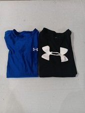 Lot of 2 - Under Armour Shirts, YXL - Youth XL Long Sleeve Blue / Black