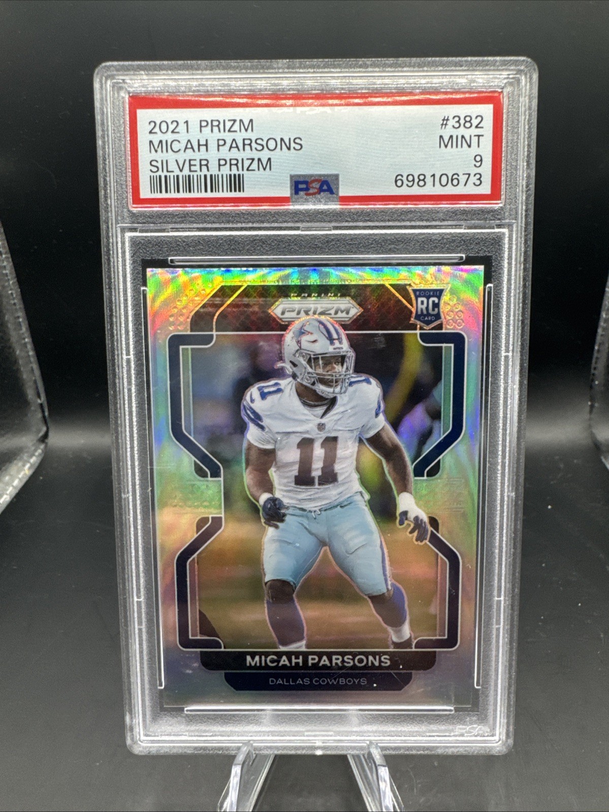 2021 Panini Prizm Rookie Micah Parsons #382 (RC) Silver Prizm PSA 9
