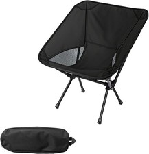 Portable Camping Chair Lightweight Folding Outdoor Chair Black 