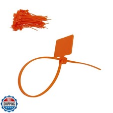 Crapyt 100 PCS Nylon Cable Zip Ties with Lable Tag Bright Orange 