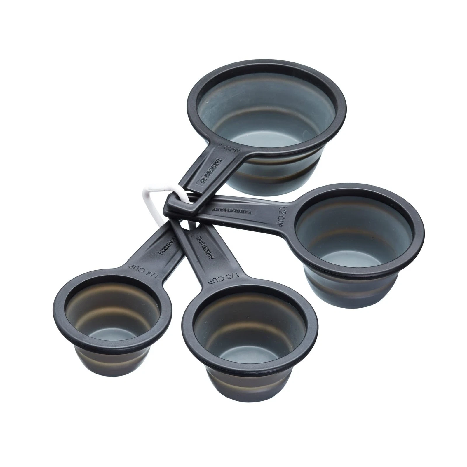 KitchenCraft MasterClass Smart Space Non-Stick Collapsible Measuring Cups, Bl...
