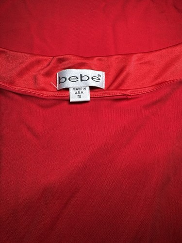 Vintage Bebe Tank Cowl Neck Fitted Dress Long Red Women’s Size Medium Bodycon - Picture 6 of 7