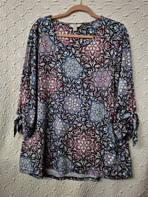 Croft & Barrow XXL Womens Blouse Very Pretty Colors With Nice Design 