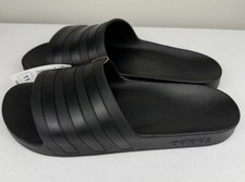 ADIDAS Adilette Cloudfoam Aqua Slides Mens Triple Core Black F35550 Shower