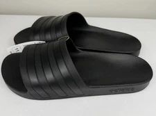 ADIDAS Adilette Cloudfoam Aqua Slides Mens Triple Core Black (F35550) Shower