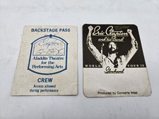 ERIC CLAPTON 1978 Slowhand World Tour Backstage Pass Black Combo