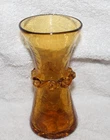 blenko crackle yellow glass vase