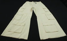 Boohoo Man Men's Tall Slim Flare Acid Wash Cord Trousers JL3 Stone Size 34 NWT