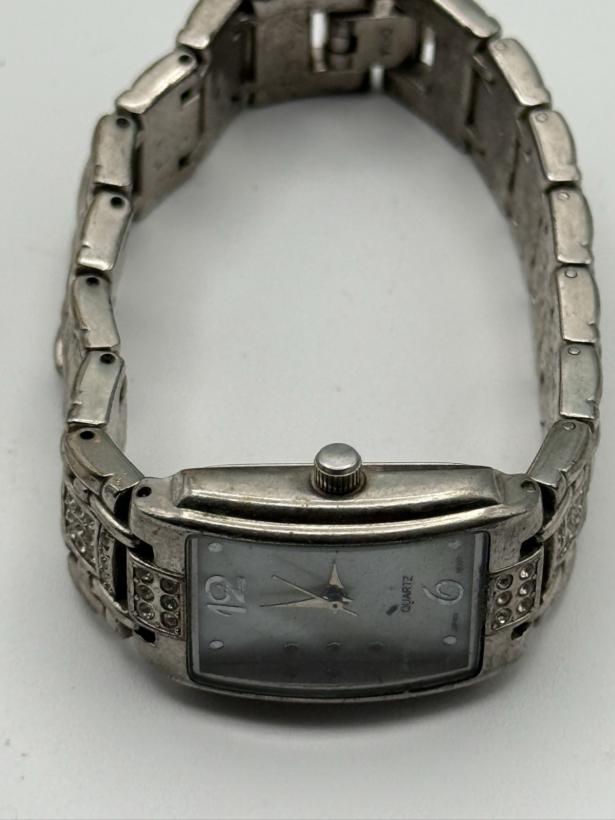 Women's Silver Tone Rhinestone Rectangular Quartz… - image 8