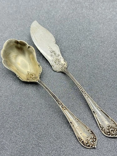 Antique Towle Rustic Sterling Silver Flatware Master Butter And Sugar Spoon