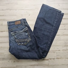 Buckle BKE Jeans Mens 28x30 Blue Carter Bootleg Denim Distressed Western 27S