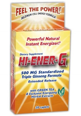 Hi-EnerG Triple Ginseng Energy Supplement, 500 mg, 20 servings