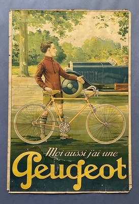 Altes Peugeot Plakat, Original Werbeplakat, Werbung
