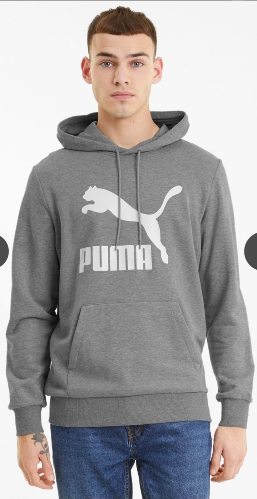 PUMA Classics French Terry Logo Pullover Hoodie Mens Casual Outerwear 670846 L