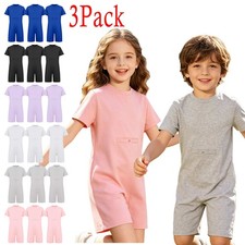 3 Pack Kids Special Needs Boys Adaptive Clothing Anti-strip Romper Jumpsuit