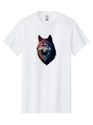 Wolf-Head-Graphic Mens Graphic Tee, 100% Cotton, Casual Summer Wear