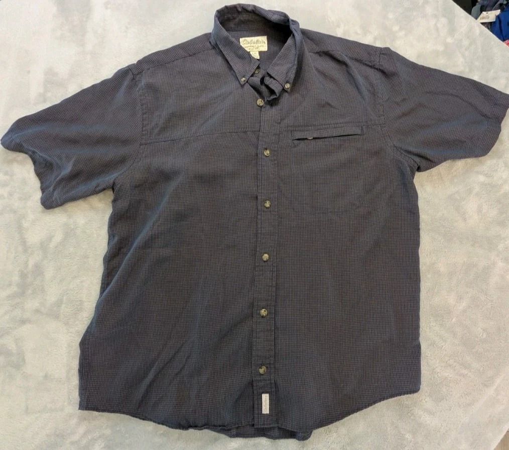 Cabela's Button Front Fishing Shirt Mens Large Blue Check Outdoor Hiking
Opens in a new window or ta